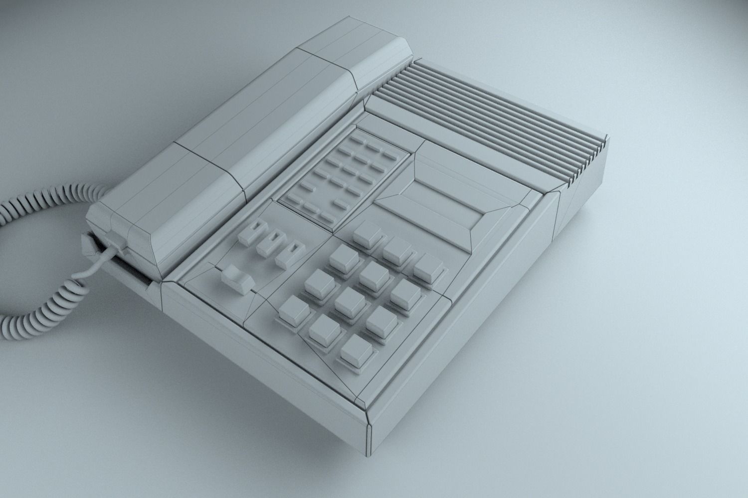 Telephone Push Button AT Retro 1980 Money Heist  3D model_3