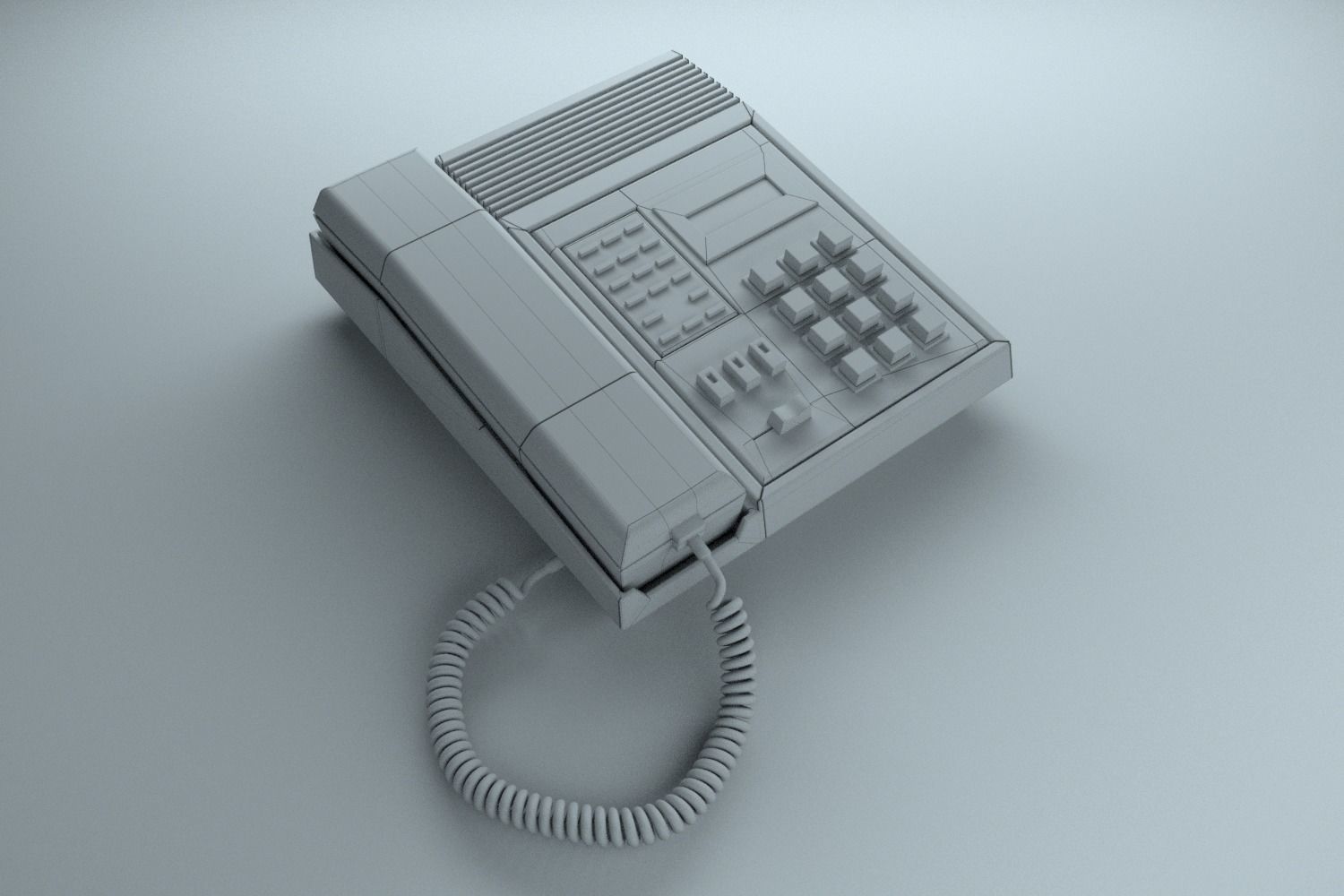 Telephone Push Button AT Retro 1980 Money Heist  3D model_2