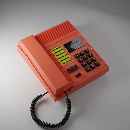Telephone Push Button AT Retro 1980 Money Heist  3D model