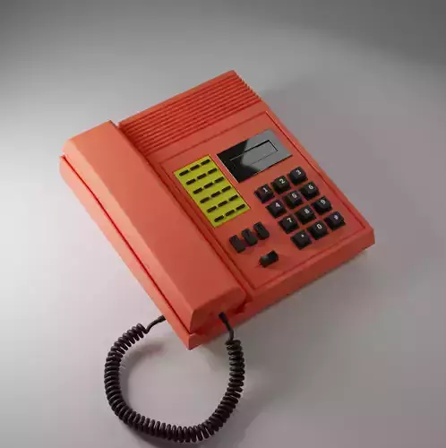 Telephone Push Button AT Retro 1980 Money Heist  3D model