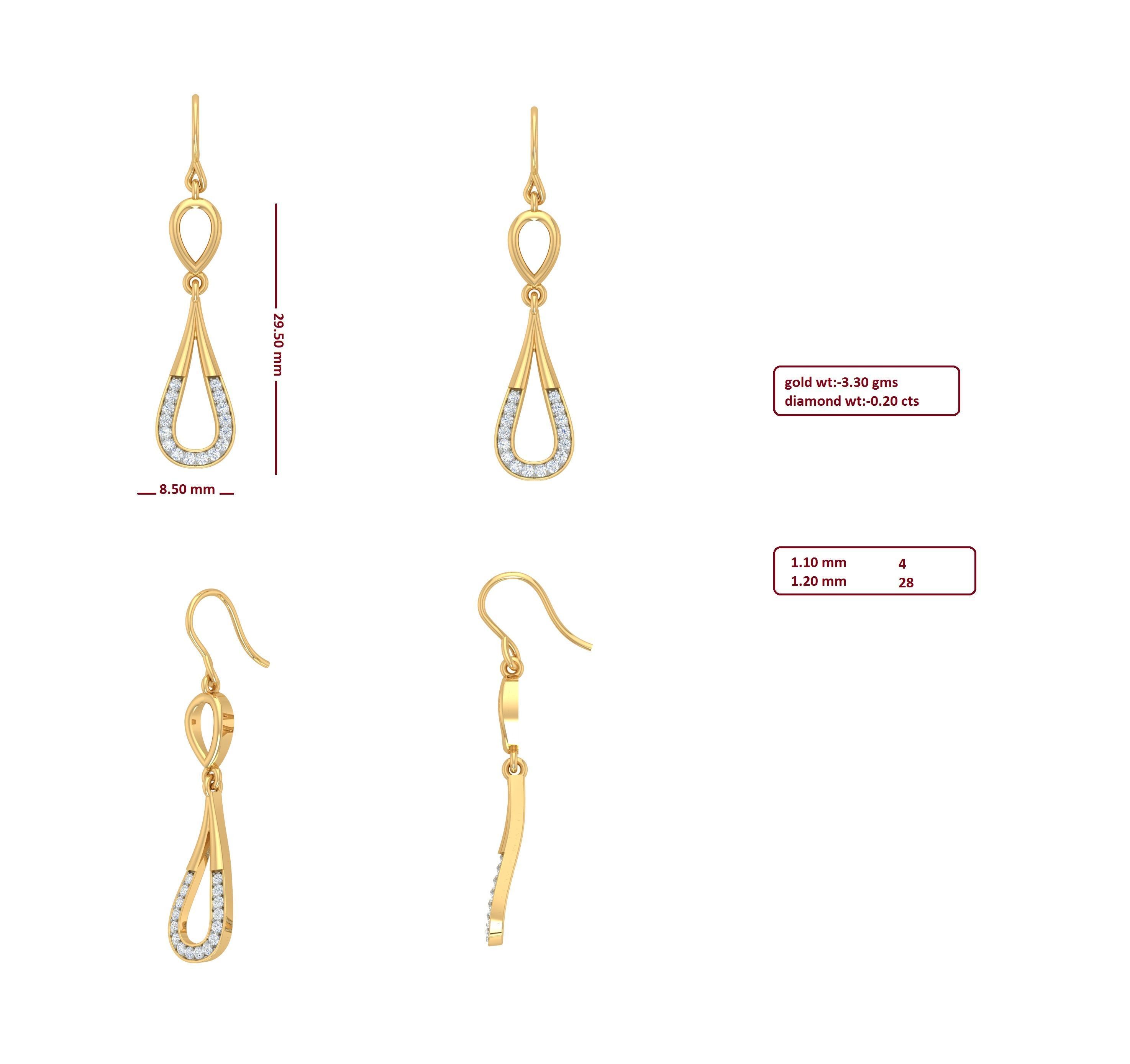 Earrings Pendant Set 3dm STL OBJ FBX Renders Details 3D print model_7