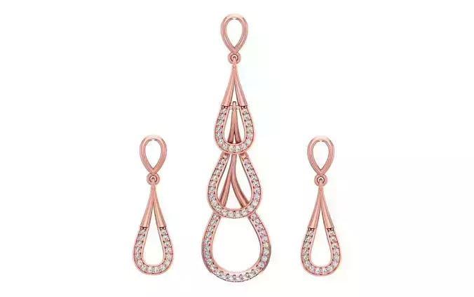 Earrings Pendant Set 3dm STL OBJ FBX Renders Details 3D print model