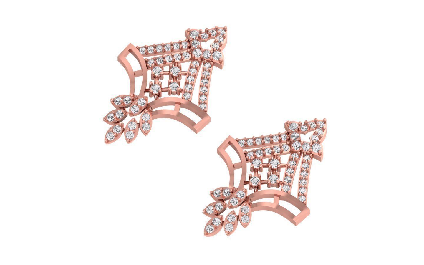 Earrings Pendant Set 3dm STL OBJ FBX Renders Details 3D print model_4