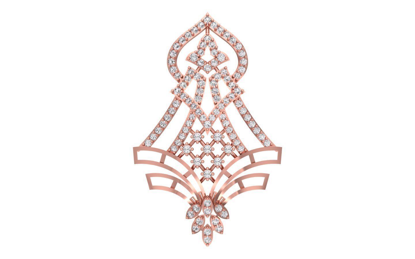 Earrings Pendant Set 3dm STL OBJ FBX Renders Details 3D print model_3