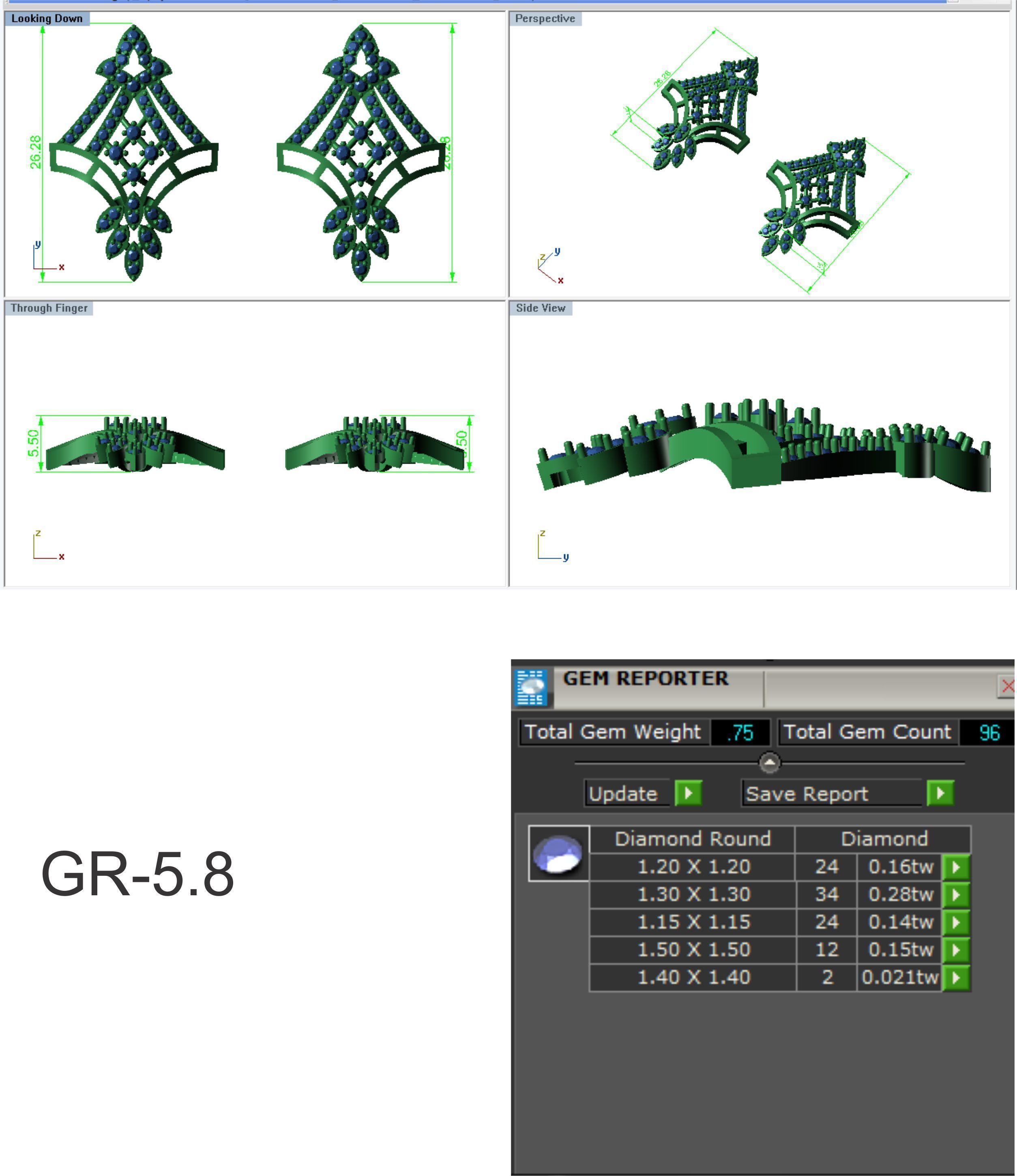 Earrings Pendant Set 3dm STL OBJ FBX Renders Details 3D print model_7