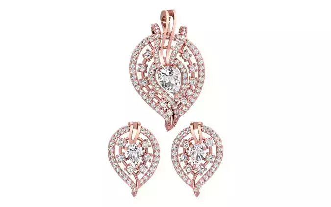 Earrings Pendant Set 3dm STL OBJ FBX Renders Details