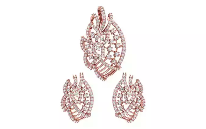 Earrings Pendant Set 3dm STL OBJ FBX Renders Details