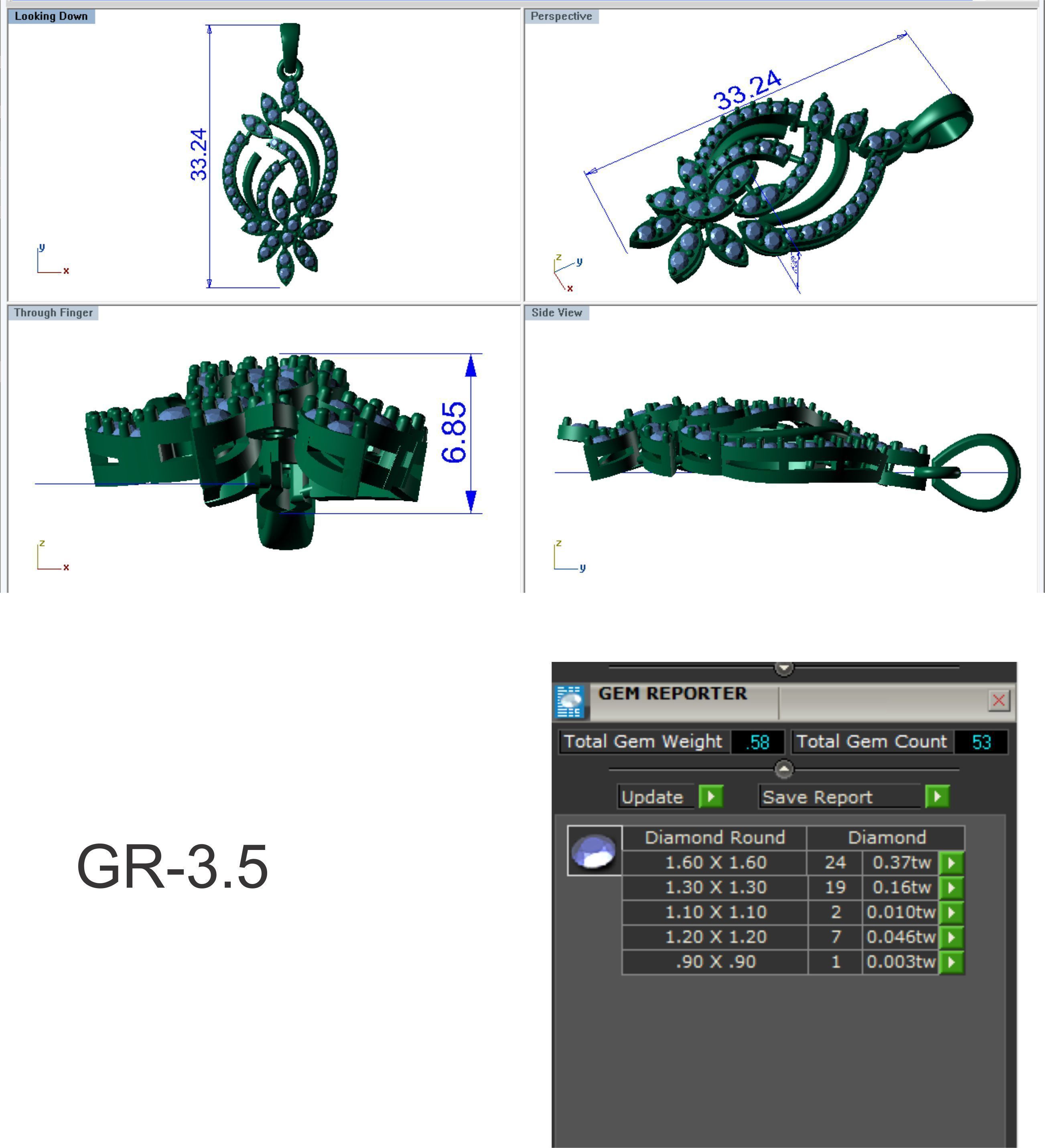 Earrings Pendant Set 3dm STL OBJ FBX Renders Details 3D print model_8