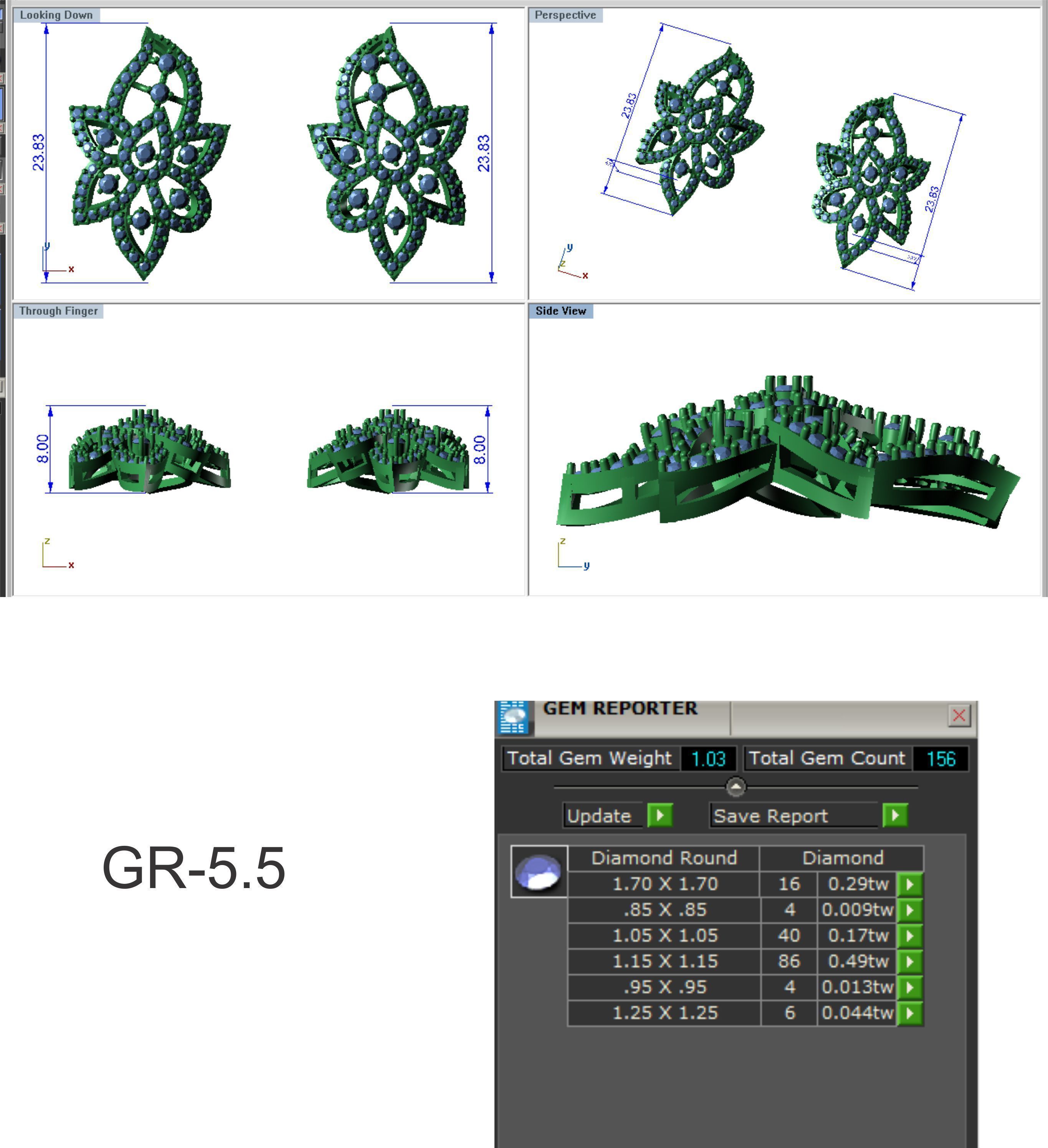 Earrings Pendant Set 3dm STL OBJ FBX Renders Details 3D print model_8