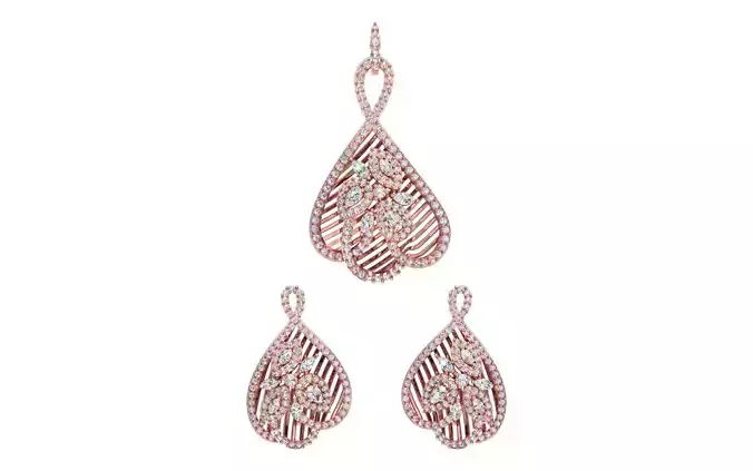 Earrings Pendant Set 3dm STL OBJ FBX Renders Details
