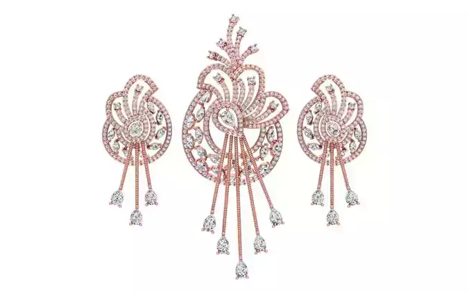 Earrings Pendant Set 3dm STL OBJ FBX Renders Details