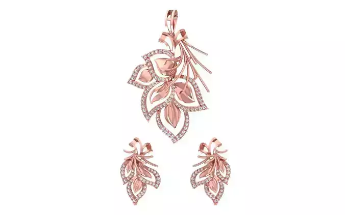 Earrings Pendant Set 3dm STL OBJ FBX Renders Details