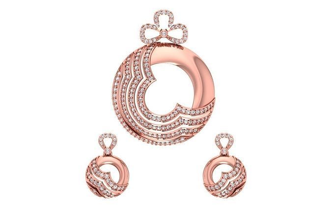 Earrings Pendant Set 3dm STL OBJ FBX Renders Details 3D print model