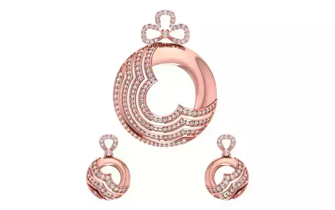 Earrings Pendant Set 3dm STL OBJ FBX Renders Details