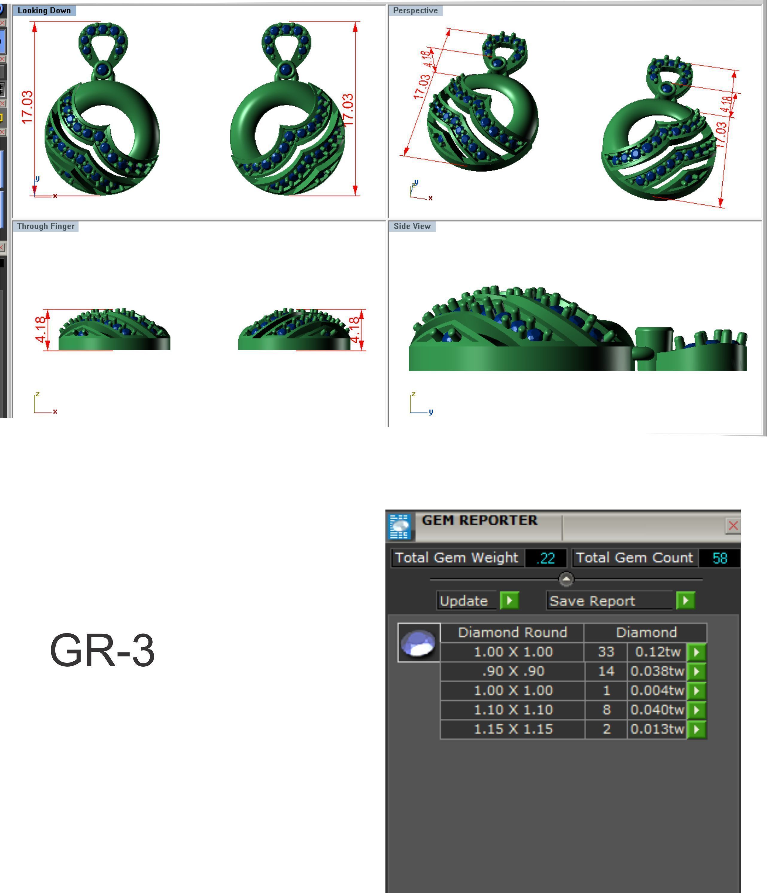 Earrings Pendant Set 3dm STL OBJ FBX Renders Details 3D print model_7