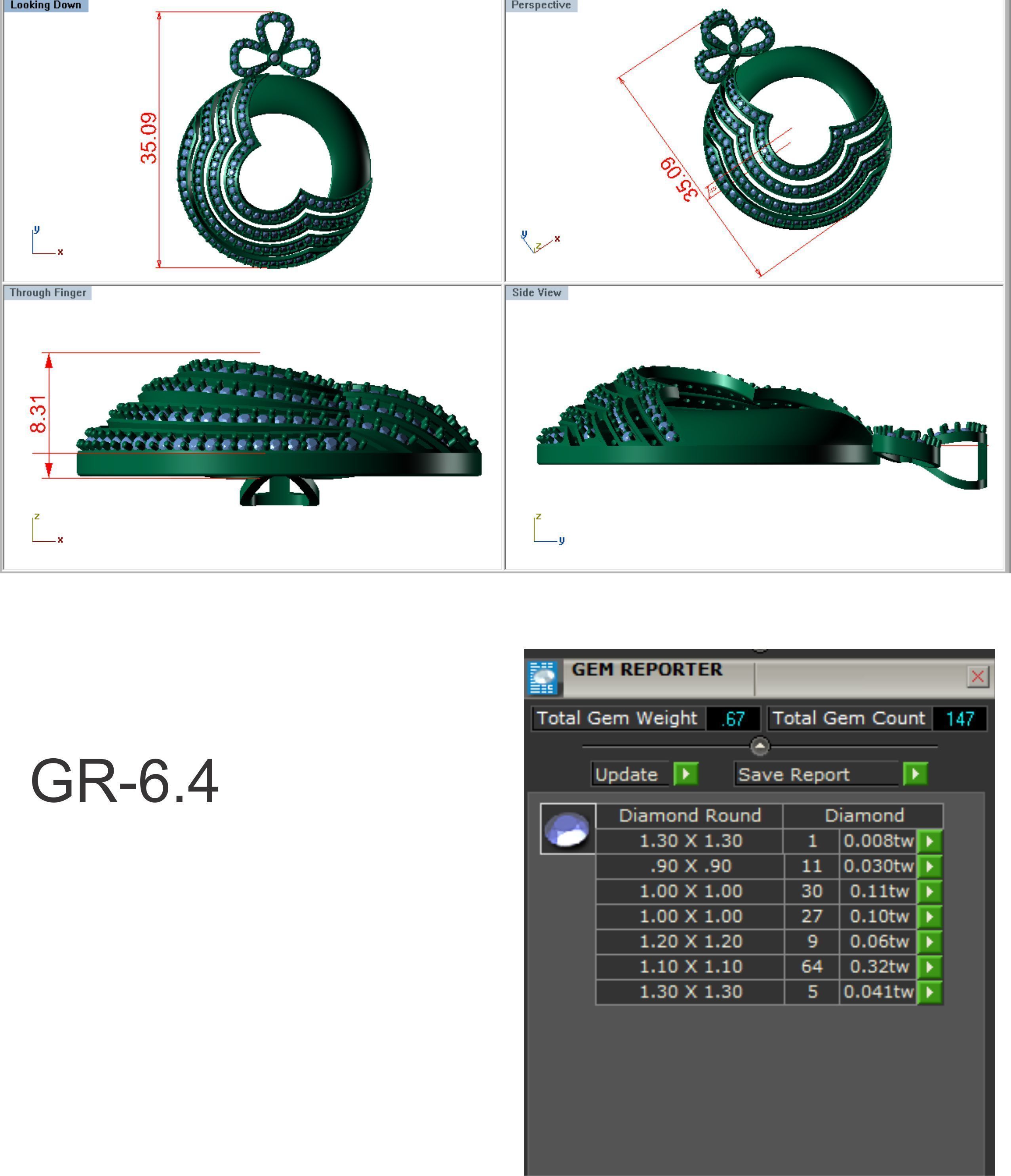 Earrings Pendant Set 3dm STL OBJ FBX Renders Details 3D print model_8