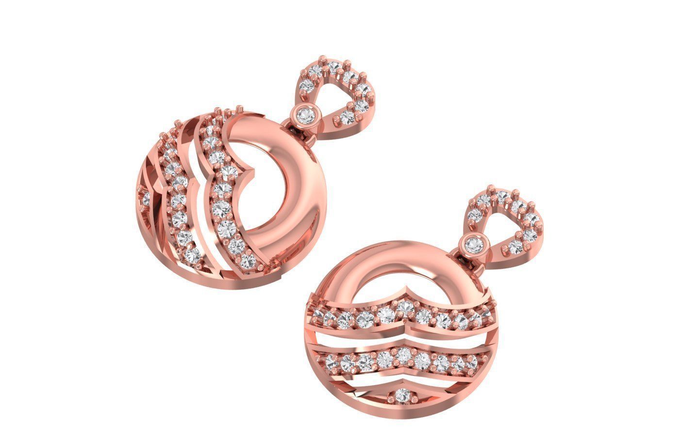 Earrings Pendant Set 3dm STL OBJ FBX Renders Details 3D print model_2