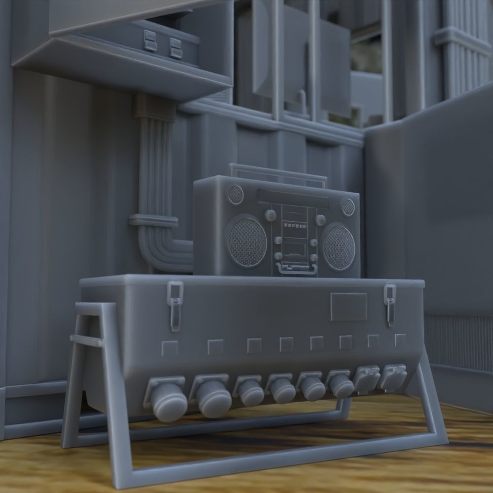 MILITARY MODERN TELECOM SHELTER FOR TABLETOP 1-35 SUPPORTED STL 3D print model_12