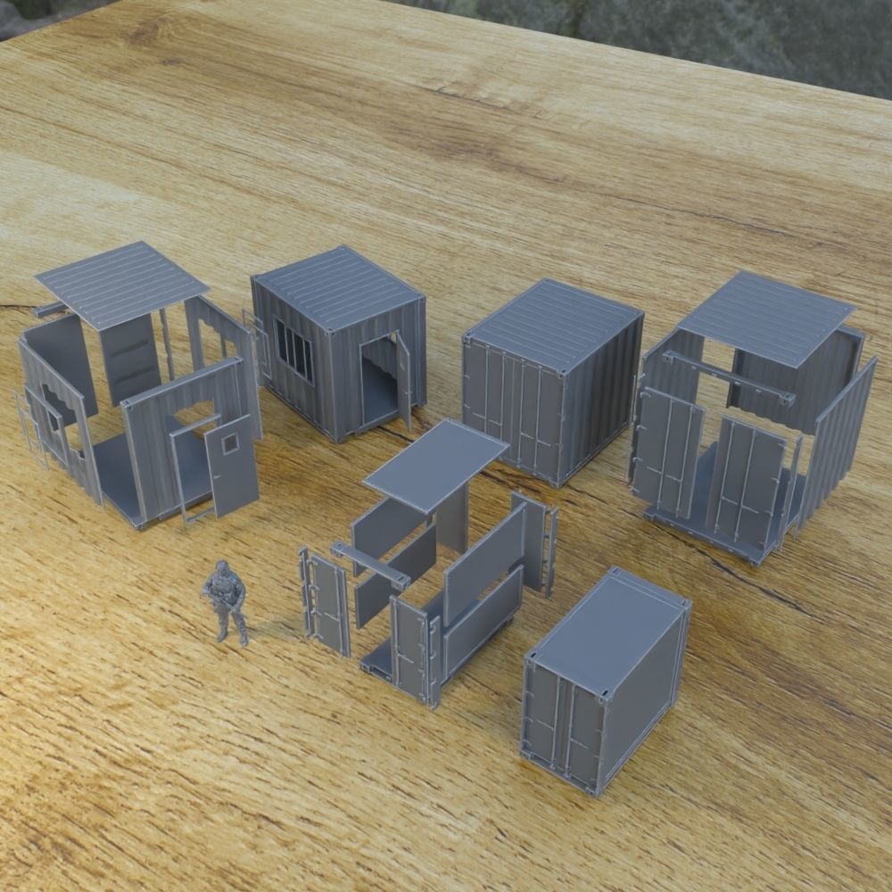 MILITARY MODERN TELECOM SHELTER FOR TABLETOP 1-35 SUPPORTED STL 3D print model_13