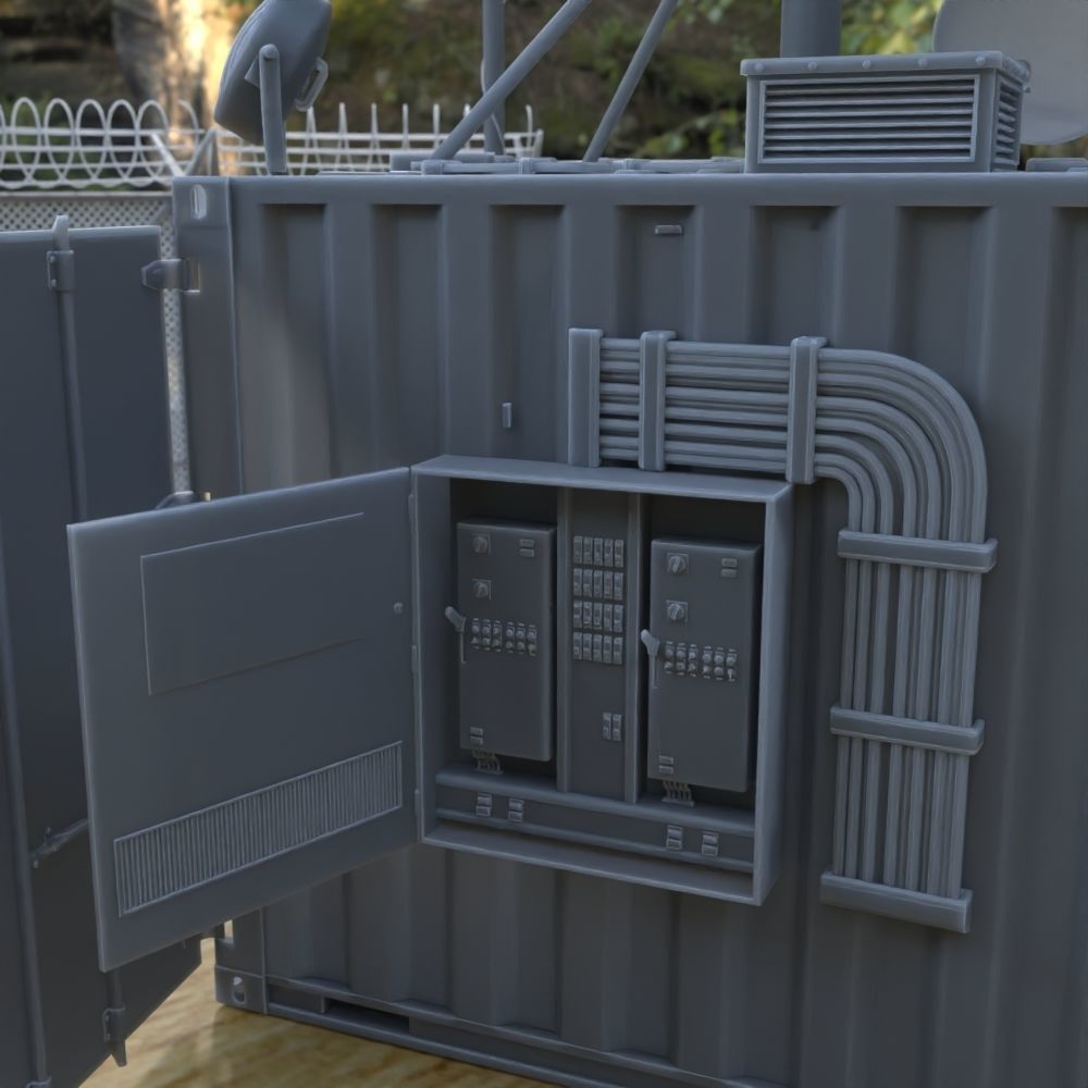 MILITARY MODERN TELECOM SHELTER FOR TABLETOP 1-35 SUPPORTED STL 3D print model_7