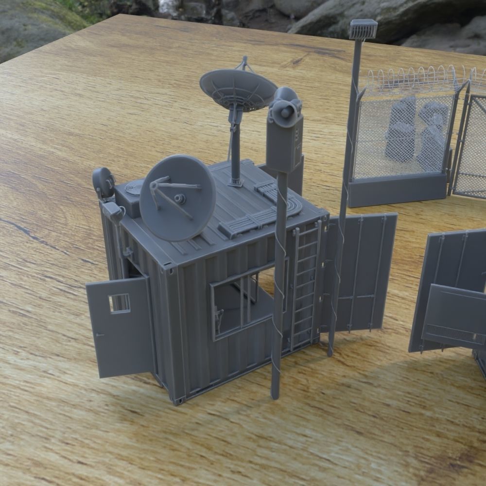 MILITARY MODERN TELECOM SHELTER FOR TABLETOP 1-35 SUPPORTED STL 3D print model_10