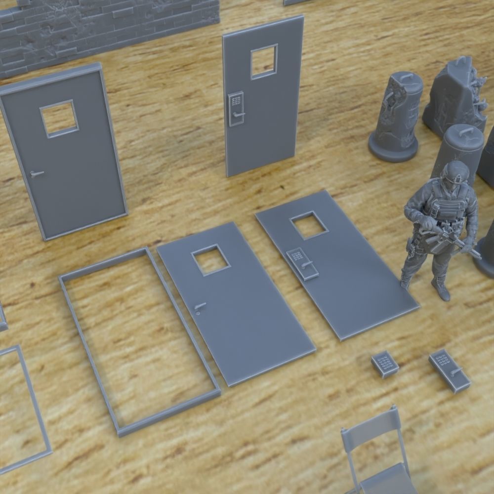 MILITARY MODERN TELECOM SHELTER FOR TABLETOP 1-35 SUPPORTED STL 3D print model_23