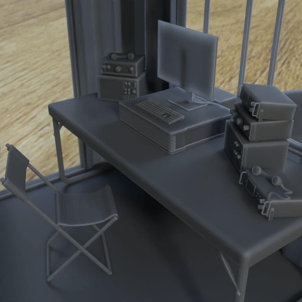 MILITARY MODERN TELECOM SHELTER FOR TABLETOP 1-35 SUPPORTED STL 3D print model_5