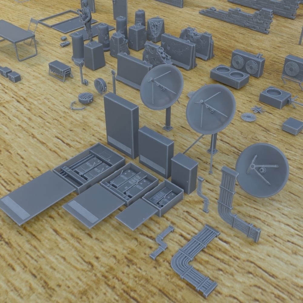 MILITARY MODERN TELECOM SHELTER FOR TABLETOP 1-35 SUPPORTED STL 3D print model_17