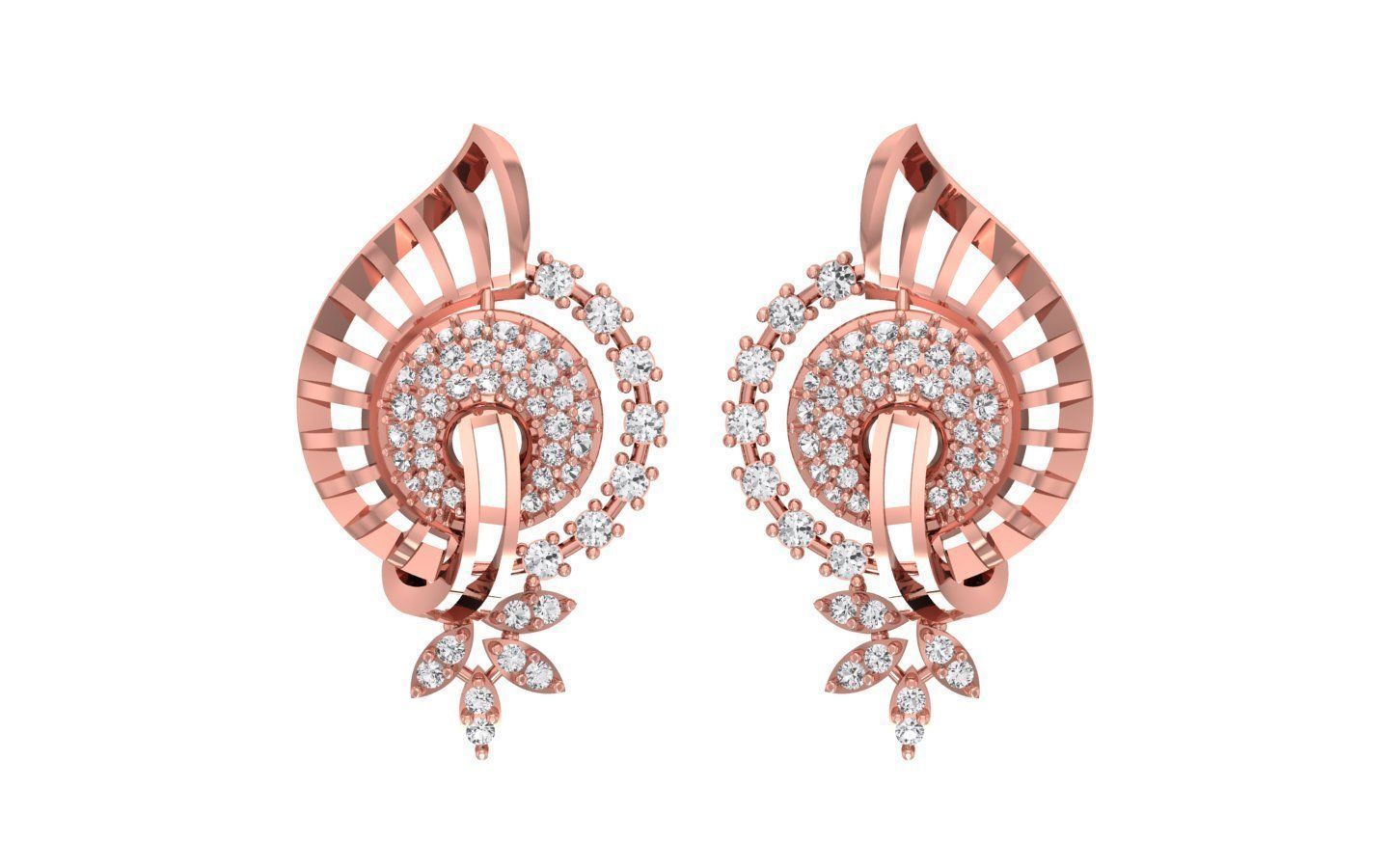 Earrings Pendant Set 3dm STL OBJ FBX Renders Details 3D print model_1