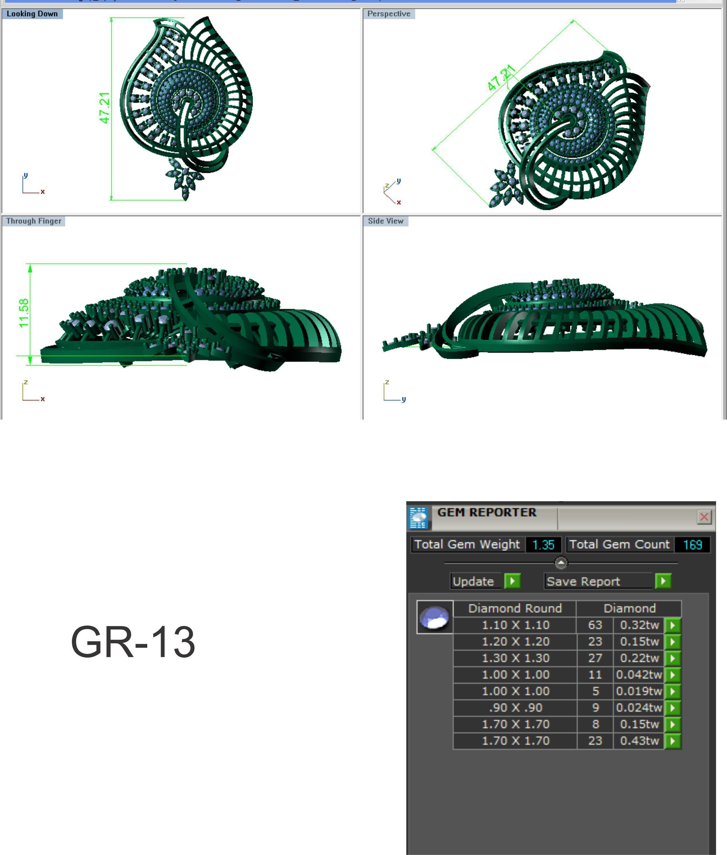 Earrings Pendant Set 3dm STL OBJ FBX Renders Details 3D print model_8