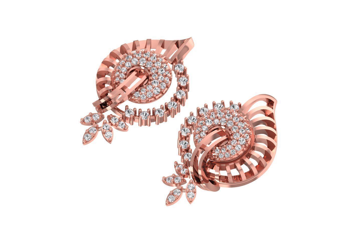 Earrings Pendant Set 3dm STL OBJ FBX Renders Details 3D print model_4