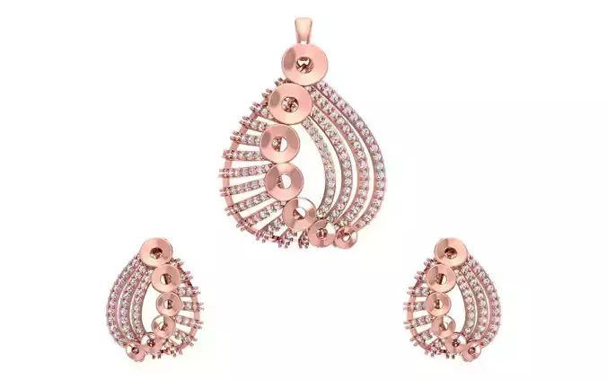 Earrings Pendant Set 3dm STL OBJ FBX Renders Details
