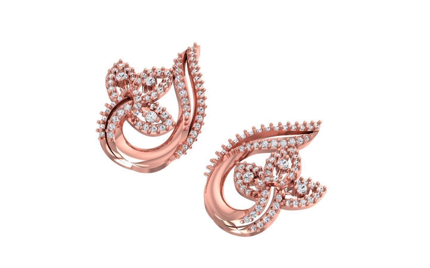 Earrings Pendant Set 3dm STL OBJ FBX Renders Details 3D print model_1