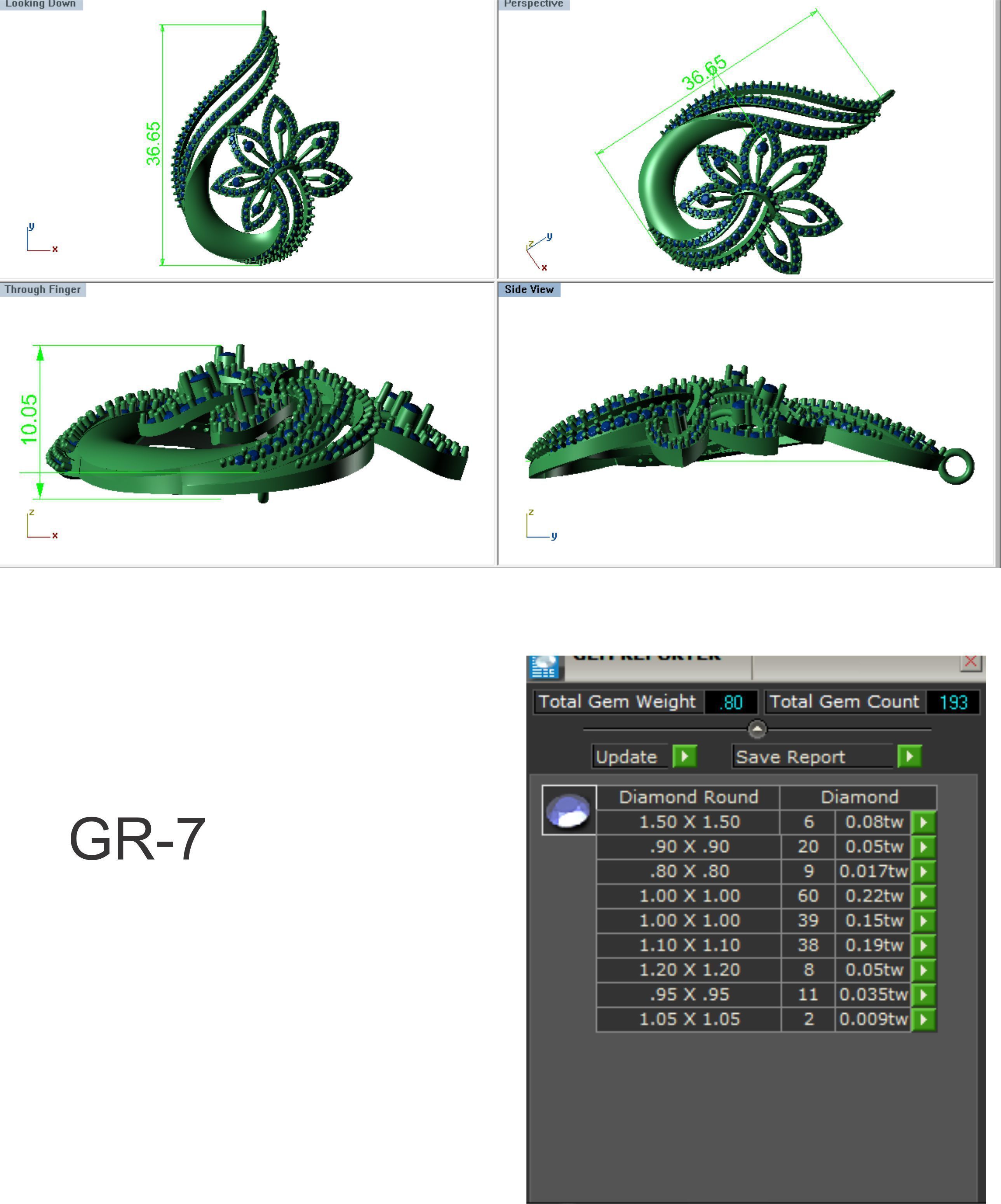Earrings Pendant Set 3dm STL OBJ FBX Renders Details 3D print model_8