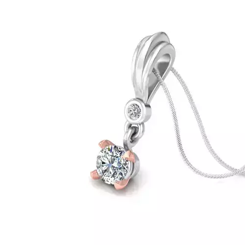 pendant solitaire diamond gold and rose gold