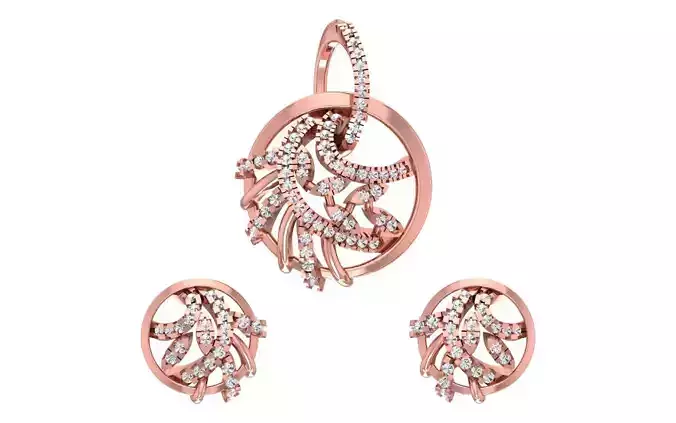 Earrings Pendant Set 3dm STL OBJ FBX Renders Details