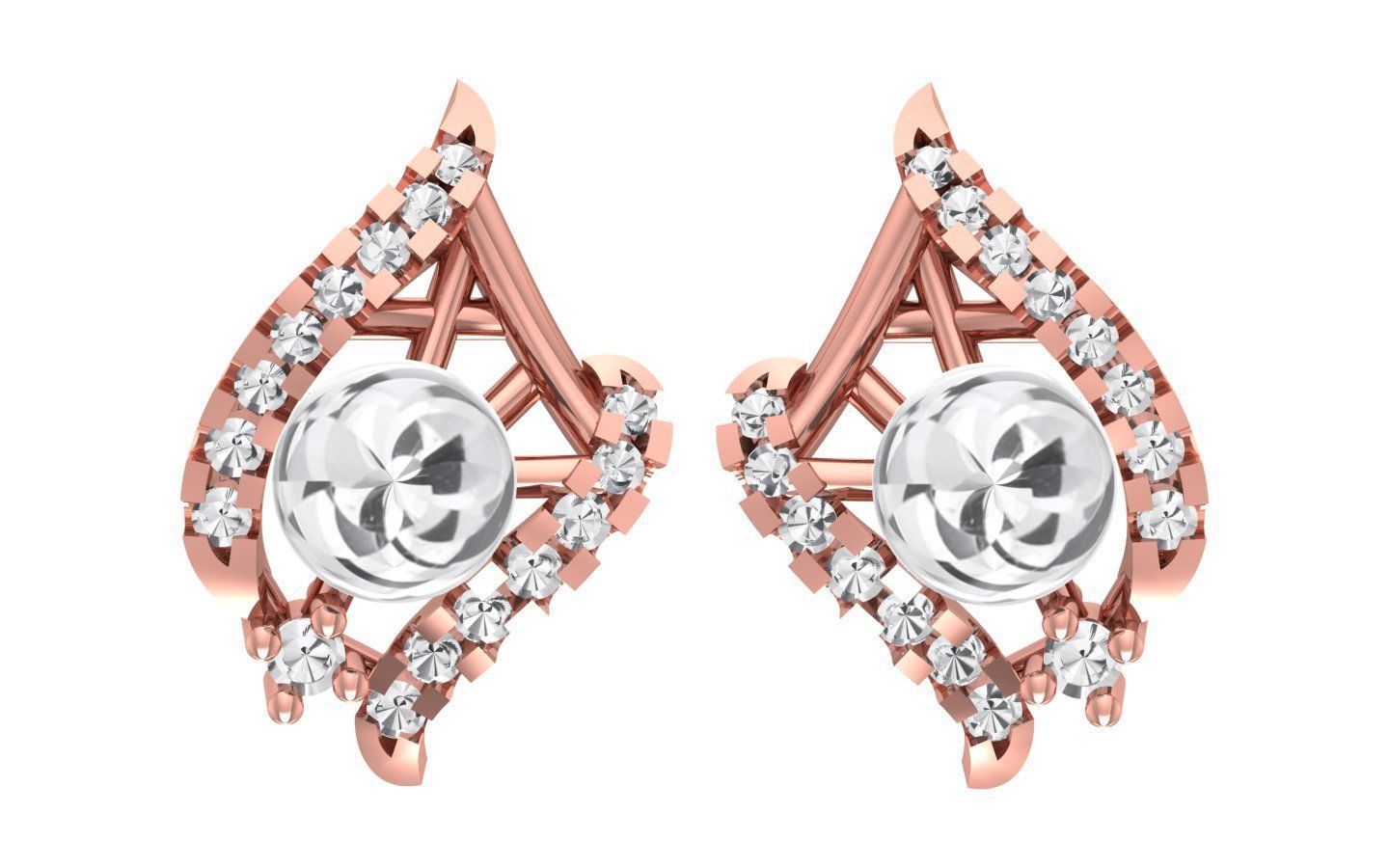 Earrings Pendant Set 3dm STL OBJ FBX Renders Details 3D print model_3