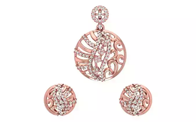 Earrings Pendant Set 3dm STL OBJ FBX Renders Details