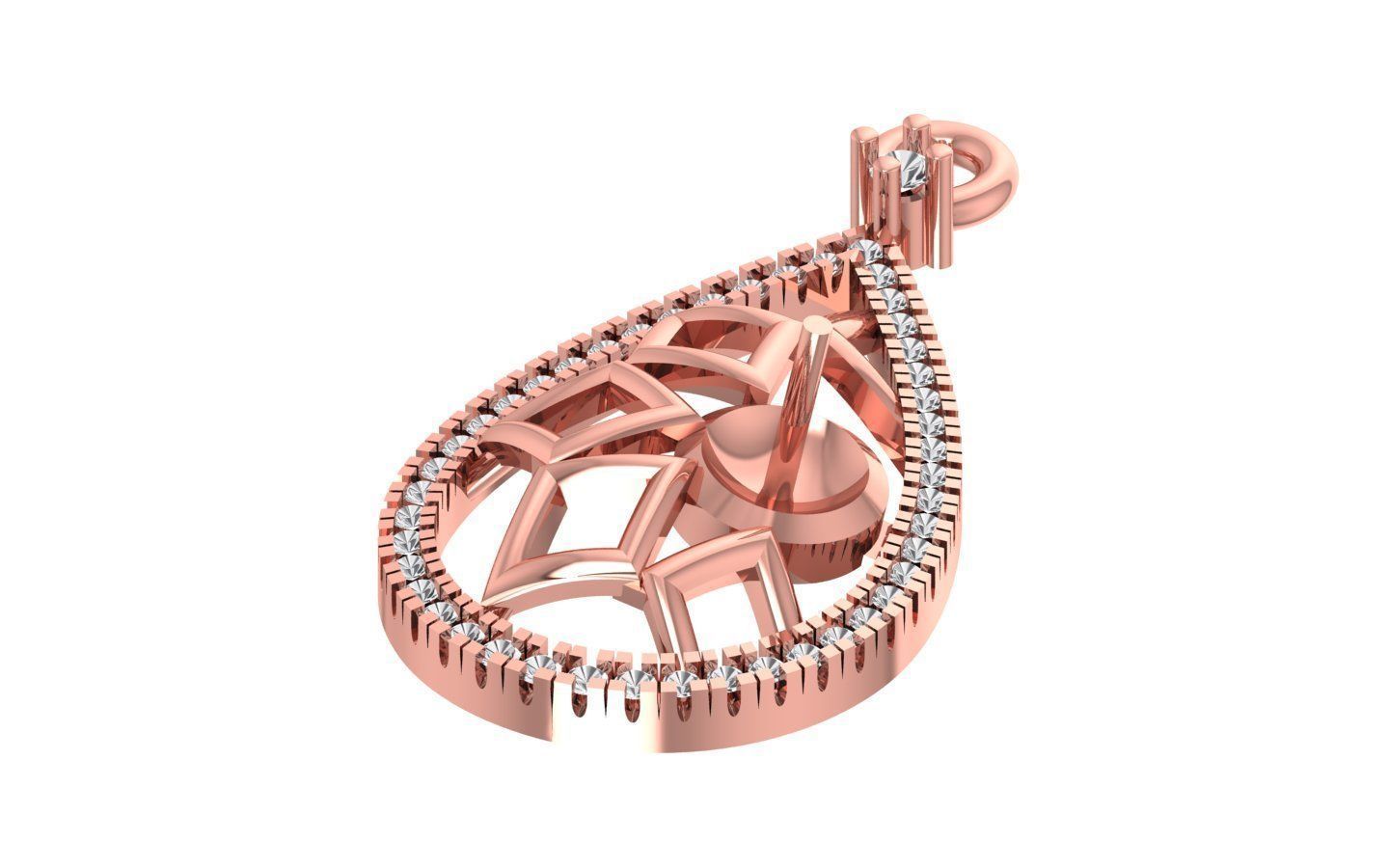 Earrings Pendant Set 3dm STL OBJ FBX Renders Details 3D print model_3