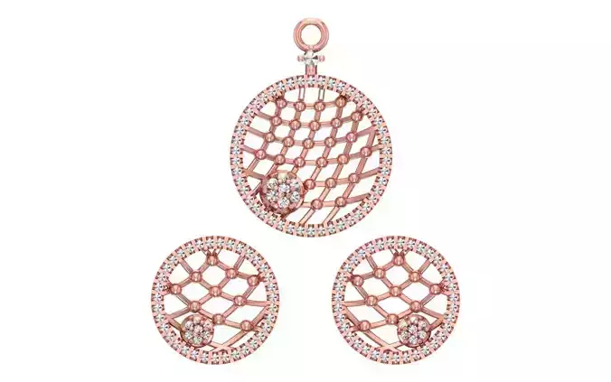 Earrings Pendant Set 3dm STL OBJ FBX Renders Details