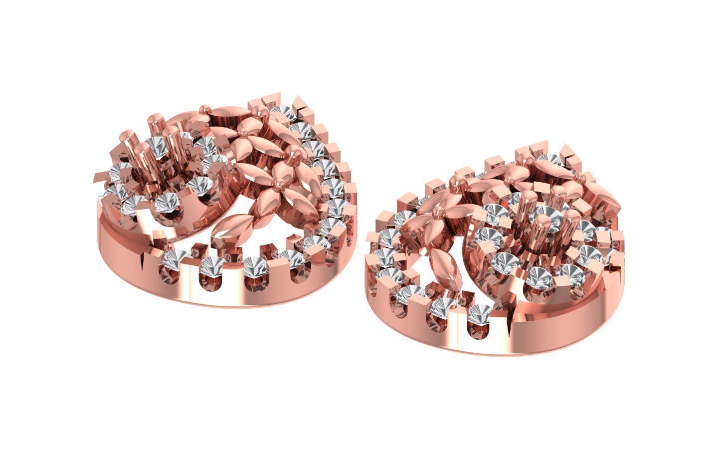 Earrings Pendant Set 3dm STL OBJ FBX Renders Details 3D print model_3