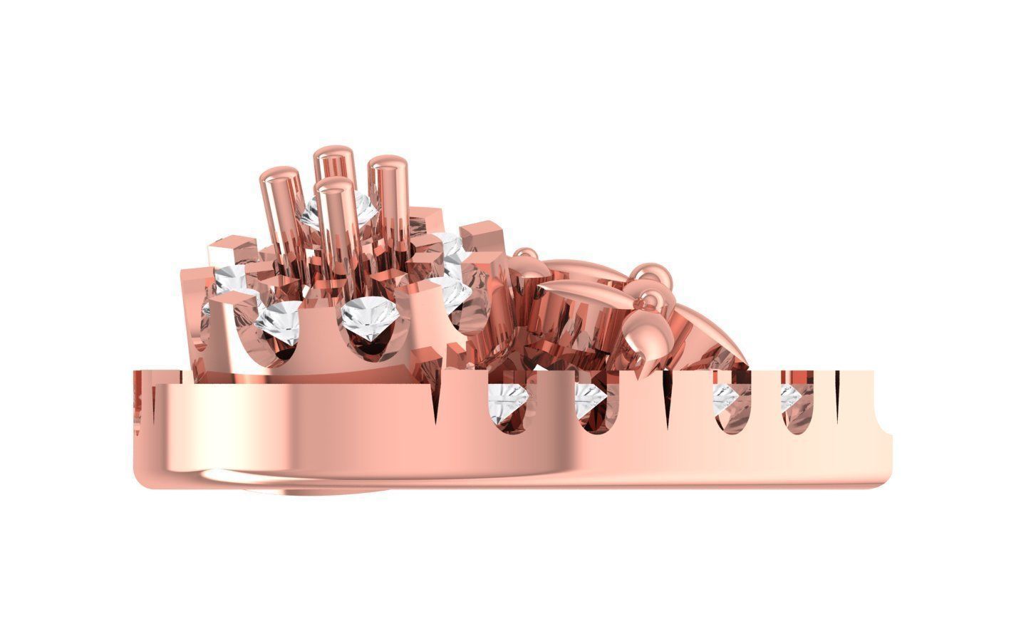 Earrings Pendant Set 3dm STL OBJ FBX Renders Details 3D print model_2