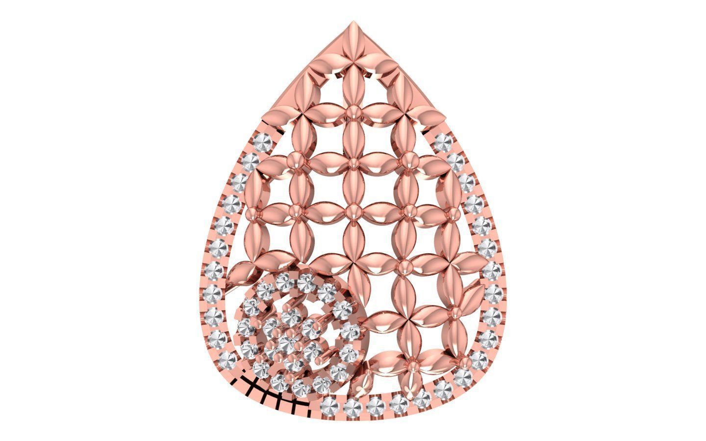 Earrings Pendant Set 3dm STL OBJ FBX Renders Details 3D print model_1