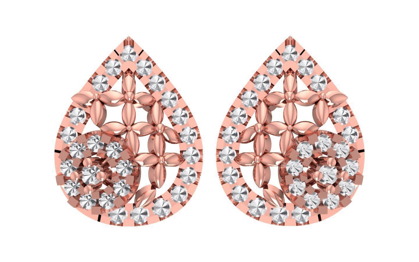 Earrings Pendant Set 3dm STL OBJ FBX Renders Details 3D print model_6