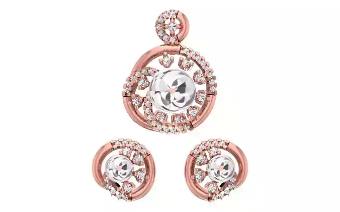 Earrings Pendant Set 3dm STL OBJ FBX Renders Details