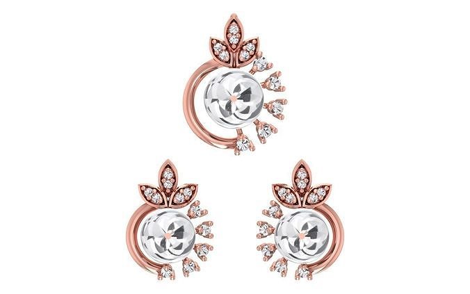 Earrings Pendant Set 3dm STL OBJ FBX Renders Details 3D print model