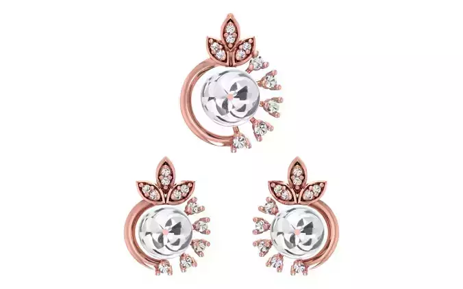 Earrings Pendant Set 3dm STL OBJ FBX Renders Details