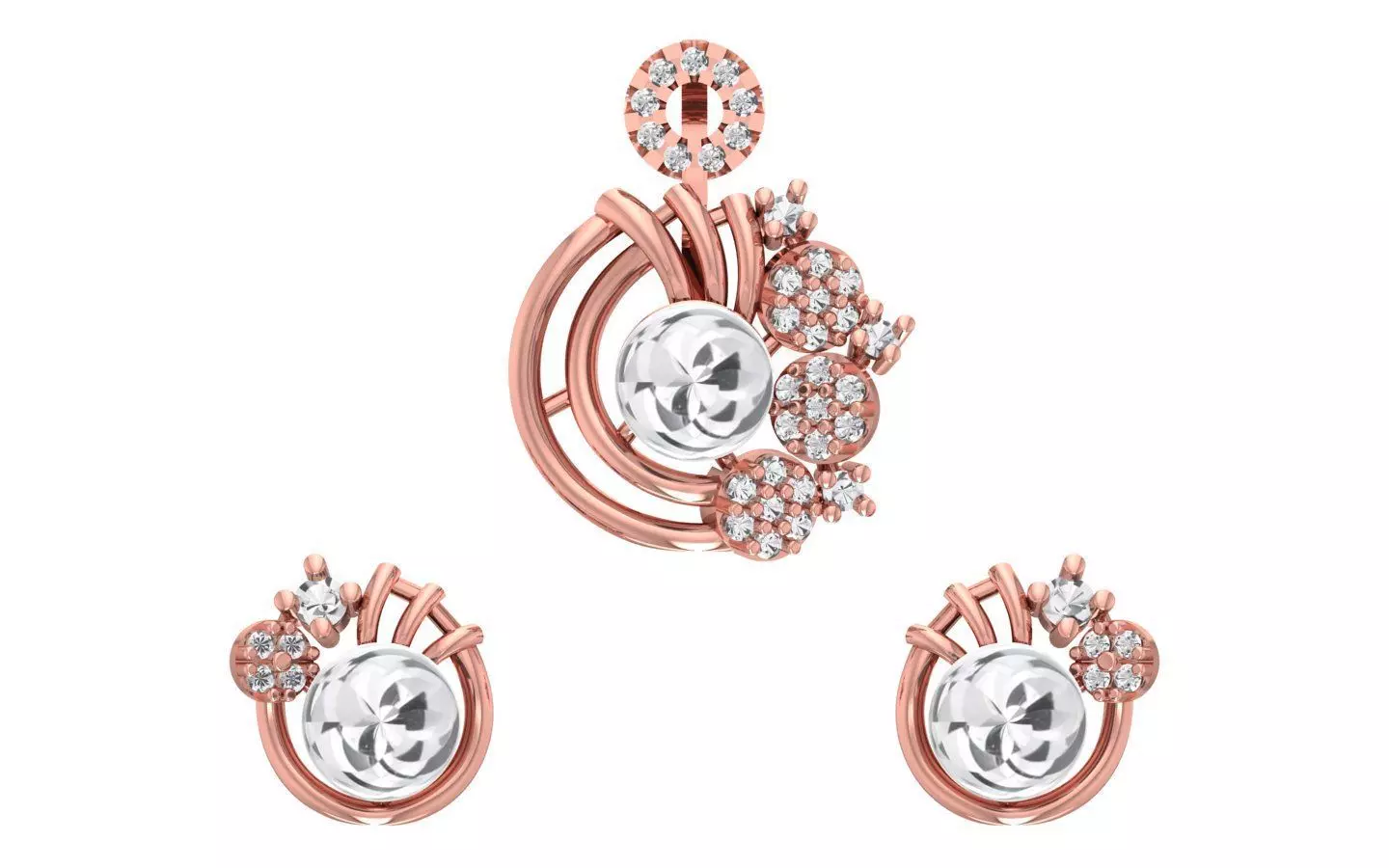 Earrings Pendant Set 3dm STL OBJ FBX Renders Details 3D print model_0