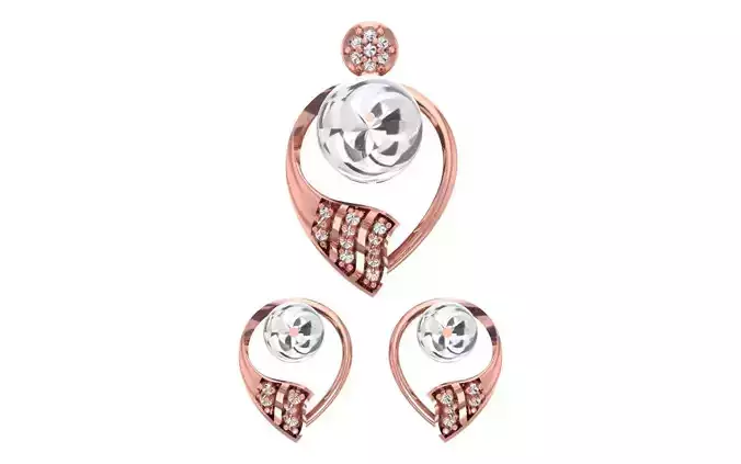 Earrings Pendant Set 3dm STL OBJ FBX Renders Details