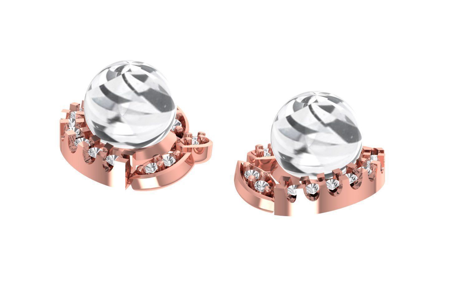 Earrings Pendant Set 3dm STL OBJ FBX Renders Details 3D print model_3